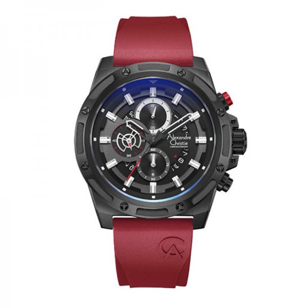 Alexandre Christie AC 6506 Black Red Rubber MCRIPBARE